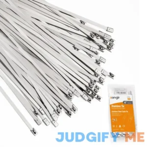 LANGIR Metal Zip Ties Heavy Duty 6 Inch 100pcs Stainless Steel Zip Ties xtra Heavy Duty Self-Locking Strap Ties Perfect for Juncture