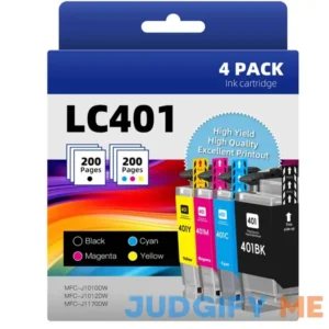 LC401 Ink Cartridges Compatible Replacement for Brother LC 401 LC-401 LC401XL High Yield use to Brother MFC-J1010DW MFC-J1012DW MFC-J1170DW Printer