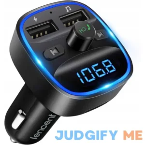 LENCENT FM Transmitter 2022 Upgraded Bluetooth FM Transmitter Wireless Radio Adapter Car Kit with Dual USB Charging Car Charger MP3 Player Support TF