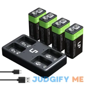 LP Rechargeable 9V Lithium Batteries 800mah Long Lasting Li-ion Batteries with Micro Usb Charging Station