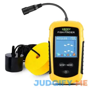 LUCKY Kayak Portable Fish Depth Finder Water Handheld Fish Finder Sonar Castable Kayak Boat Fishfinder Transducer Fishing LCD Display FFC1108