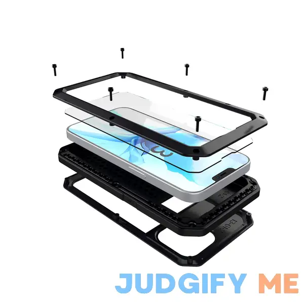 LUSTAM Heavy Duty Metal Rugged Full Body Shockproof Dustproof Military Aluminum Defender Silicone Bumper Protective Case with Built in Screen LUSTAM Heavy Duty Metal Rugged Full Body Shockproof Dustproof Military Aluminum Defender Silicone Bumper Protective Case with Built in Screen