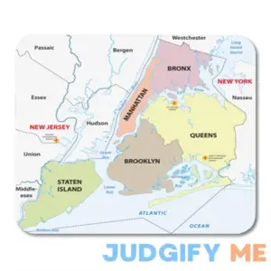 Laddke Manhattan New York City Boroughs Map Brooklyn Queens Area Mousepad Mouse Pad Mouse Mat 9x10 inch