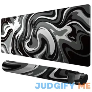 Large Gaming Mouse Pad Black and White Mouse Pad with Stitched Edges