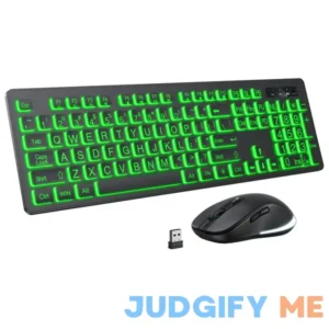 Large Print Wireless Keyboard and Mouse - 7 Colors Backlit Keyboard