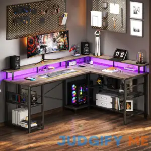 Latarya L-Shaped Metal Base Computer Desk Inbox Zero Top