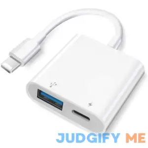 Lightning to USB Camera Adapter for iPhone USB OTG Adapter with Fast Charging Port Portable Compatible with iPhone/iPad/Card Re