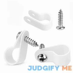 Lokman 50 Pack 1/4 Inch Rope Light P-Style Mounting Clips with Compatible Stainless Steel Pan Head Phillips Screws