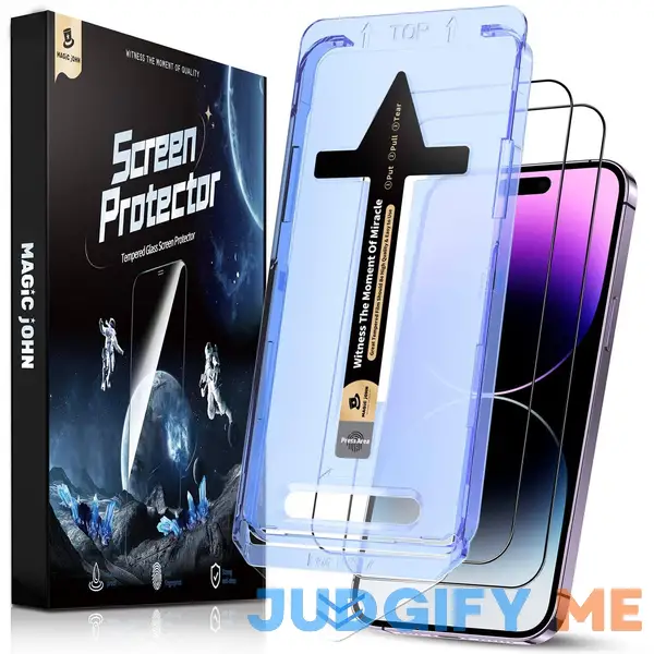 MAGIC JOHN 2 Pack for iPhone 14 Pro Max 6.7 inch Tempered Glass Screen Protector MAGIC JOHN 2 Pack for iPhone 14 Pro Max 6.7 inch Tempered Glass Screen Protector