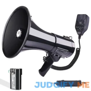 MGROLX 50W Professional Bluetooth Megaphone Bullhorn Speaker with Detachable Microphone-Rechargeable Battery&Portable Strap-Siren and 260S