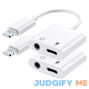 MOVESPEED 2 Pack Apple Mfi Certified Lightning to 3.5 mm Headphone Jack Adapter for iphone Dongle Aux Cord 2 in 1 Charger and Aux Audio Splitter