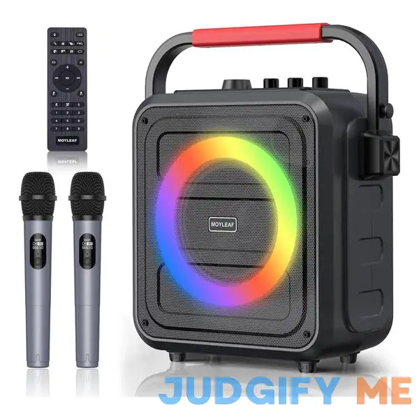 MOYLEAF Karaoke Machine for Adults & Kids Bluetooth Karaoke Speaker with Two Wireless Karaoke Microphones MOYLEAF Karaoke Machine for Adults & Kids Bluetooth Karaoke Speaker with Two Wireless Karaoke Microphones