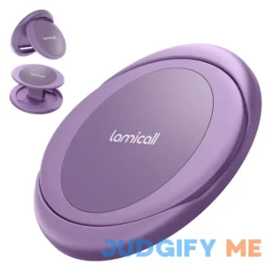 Magnetic Phone Ring Grip Holder for MagSafe - Lamicall [Soft Leather] Middle Strap Grip Stand