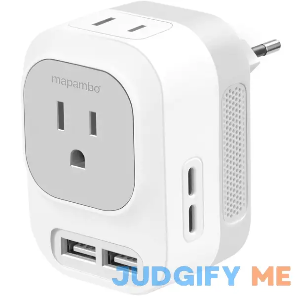 Mapambo 220V to 110V Voltage Converter with 2 USB Port 2 USB C International Power Adapter European Universal Travel Plug Adapter for US to Most of Mapambo 220V to 110V Voltage Converter with 2 USB Port 2 USB C International Power Adapter European Universal Travel Plug Adapter for US to Most of