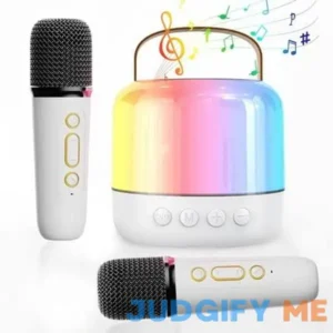 Mini Karaoke Machine for Kids Adult 2mic Portable Bluetooth Speaker with Wireless Microphone