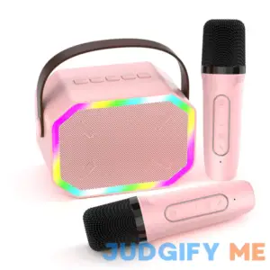 Mini Karaoke Machine for Kids Girls - Portable Mini Karaoke Machine with 2 Wireless Microphones
