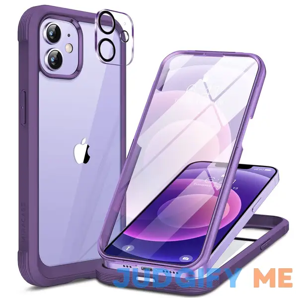Miracase Glass Series for iPhone 12/12 Pro - Full-Body Rugged Protective Case with Built-in 9H Tempered Glass Screen Protector and Camera Lens Miracase Glass Series for iPhone 12/12 Pro - Full-Body Rugged Protective Case with Built-in 9H Tempered Glass Screen Protector and Camera Lens