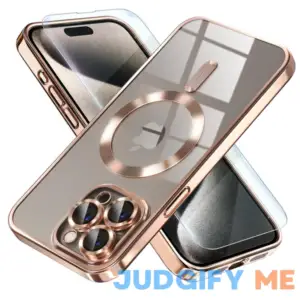 Misea Magnetic for iPhone 15 Pro Max Case with MagSafe [Never Yellowing] [Military Grade Drop Protection] Full Camera Lens Protector Plating Soft