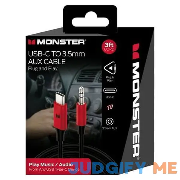 Monster 3ft Usb-c to 3.5mm AUX Cable Monster 3ft Usb-c to 3.5mm AUX Cable