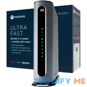 Motorola Mg8702 DOCSIS 3.1 Cable Modem Wi-Fi Router with Intelligent Power Boost