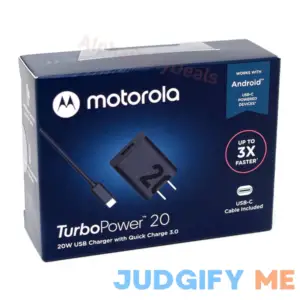 Motorola TurboPower 20 Qc3.0 Charger with 1m Usb-A to Usb-c Cable for Moto G Power