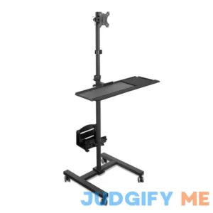 Mount-It! Mobile Cart with Monitor Mount and CPU Holder
