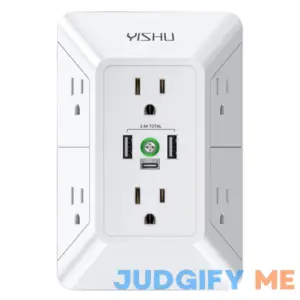 Multi Plug Outlet Surge Protector - YISHU 3 Sided Power Strip with 6 AC Outlet Extender and 3 USB Ports (1 USB C)