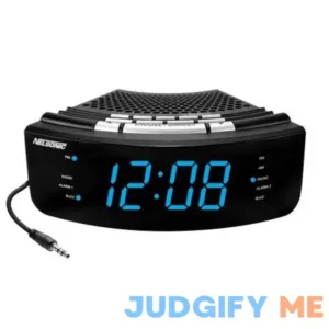 Nelsonic Digital Am/fm Clock Radio with Built in Aux Cord