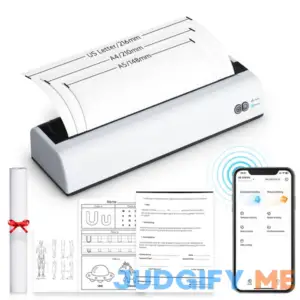 OFFNOVA Portable Printer Wireless for Travel Thermal Inkless Printer Support US Letter & A4