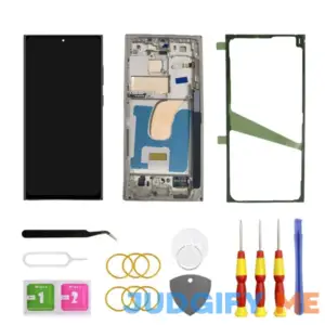 OLED for Samsung Galaxy S23 Ultra 5G LCD Screen Replacement for Samsung S23 Ultra Touch Digitizer Display Screen Assembly with Frame Toolkits S918U