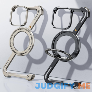 Ogranee Z Case for iPhone 15 Promax Frameless with Magsafe Kickstand 360° Rotatable Magnetic Stand