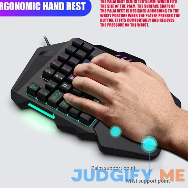 One-Handed RGB Backlight Gaming Keyboard One-Handed RGB Backlight Gaming Keyboard