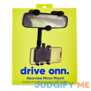 Onn. 360 Degree Rearview Mirror Mobile Plastic Black Phone Mount