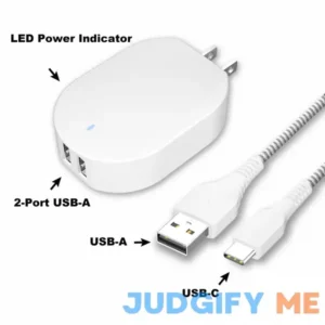 Onn. Dual-Port Wall Charging Kit with USB-c to USB Cable