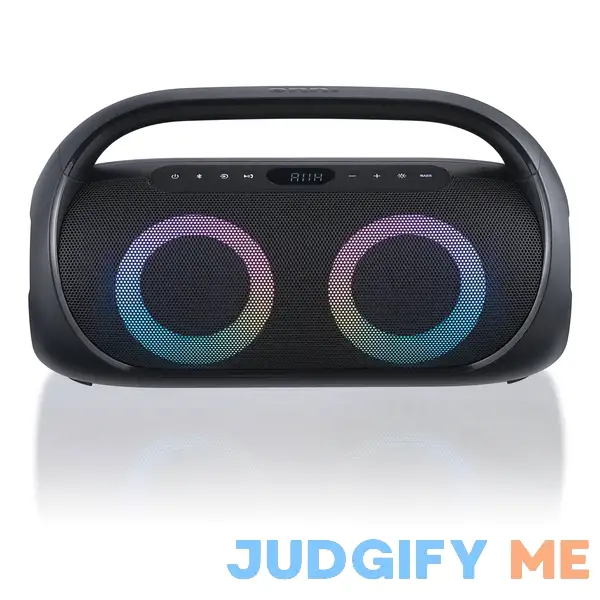 Onn. Portable FM Boombox with LED Lighting Onn. Portable FM Boombox with LED Lighting