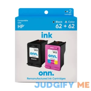Onn. Remanufactured HP 62 Black & Tri-Color Inkjet Cartridges 2-Cartridges