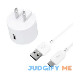 Onn. White Wall Charging Kit with USB-c to USB Cable
