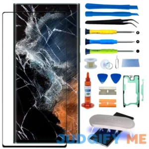 Original Samsung Galaxy Note 20 Ultra Front Glass Repair Kit Screen Replacement 6.7 inch Outer Screen incl Waterpoof Frame Adhesive Repair Glue and L