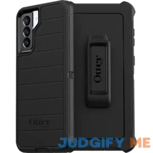 OtterBox Defender Series Rugged Case & Holster for Samsung Galaxy S21 5G (NOT Plus/FE/Ultra) Non-Retail Packaging - Black - with Microbial Defense