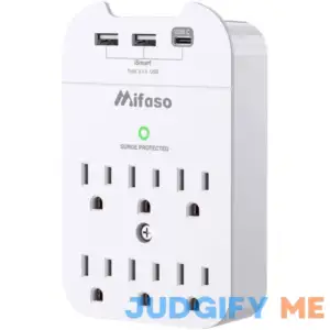 Outlet Extender - Wall Surge Protector with 6 Outlets 3 USB (1 USB C