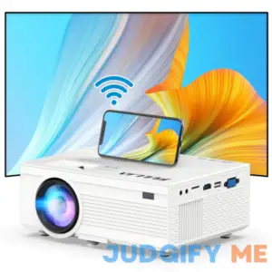 Outside Movie Projector with WiFi Mini LED Home Movie Projector with 8500 Lux and Full HD 1080P