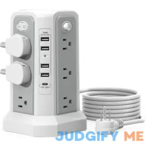 PASSUS Surge Protector Power Strip Tower with Usb C Port