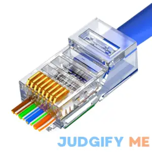 PETECHTOOL RJ45 Cat6 Cat5 Connectors Ends Gold Plated 8P8C Ethernet Pass Through Plug