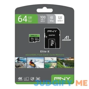 PNY 64gb Elite-X Class 10 U3 V30 microSDXC Flash Memory Card