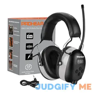 PROHEAR 027 AM FM Radio Headphones with Digital Display 25dB NRR