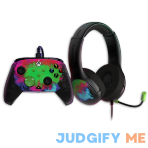 Pdp Space Dust Bundle Pack Rematch Glow Advanced Wired Controller & Airlite Glow Wired Headset For Xbox Series X|S