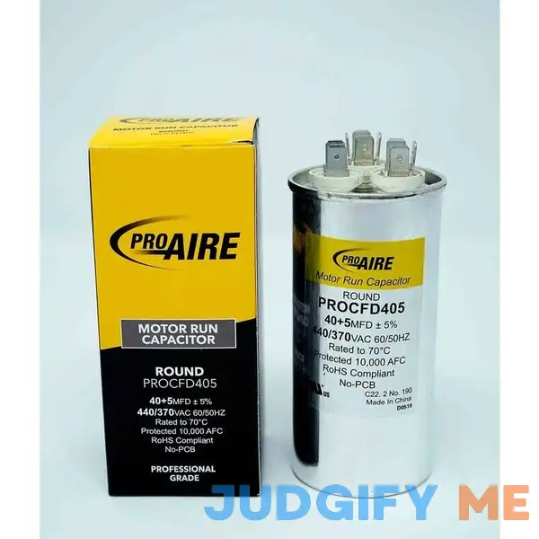 Perfect Aire ProAire 40+5 MFD 370 V Round Run Capacitor Perfect Aire ProAire 40+5 MFD 370 V Round Run Capacitor
