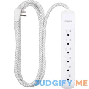 Philips 6 ft. Cord 6-Outlet Braided Cord Surge Protector