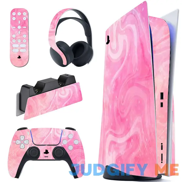PlayVital Psychedelic Pink Full Set Skin Decal for ps5 Console Disc Edition PlayVital Psychedelic Pink Full Set Skin Decal for ps5 Console Disc Edition