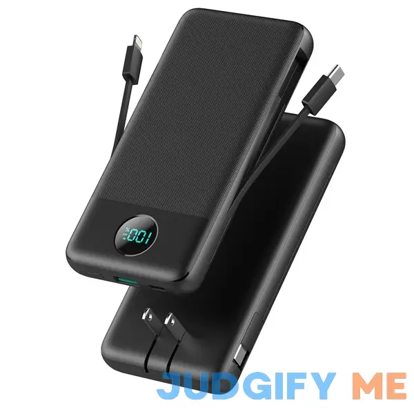 Portable Charger Power Bank 13800mAh Slim with Built in Cables & AC Wall Plug Portable Charger Power Bank 13800mAh Slim with Built in Cables & AC Wall Plug